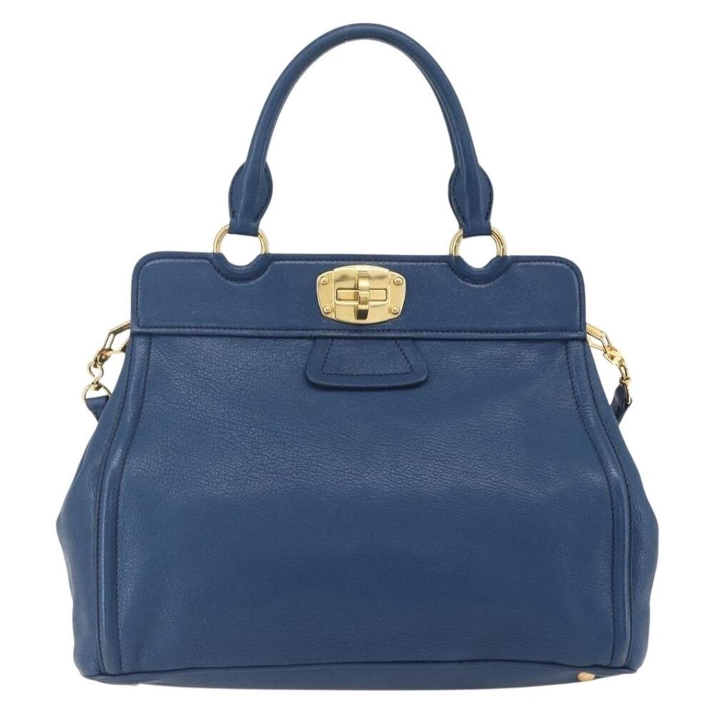 Miu Miu Leather Handbag Blue